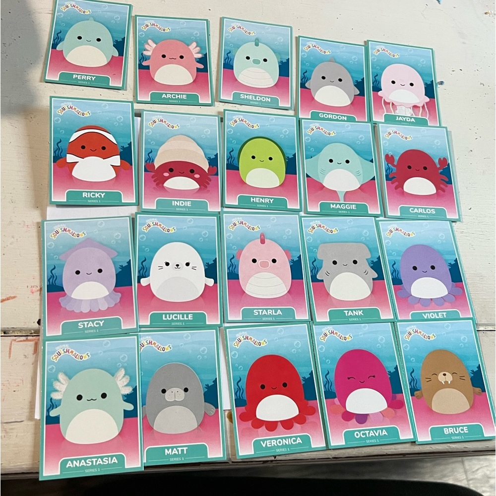 Full set of sealift Squishmallow trading cards